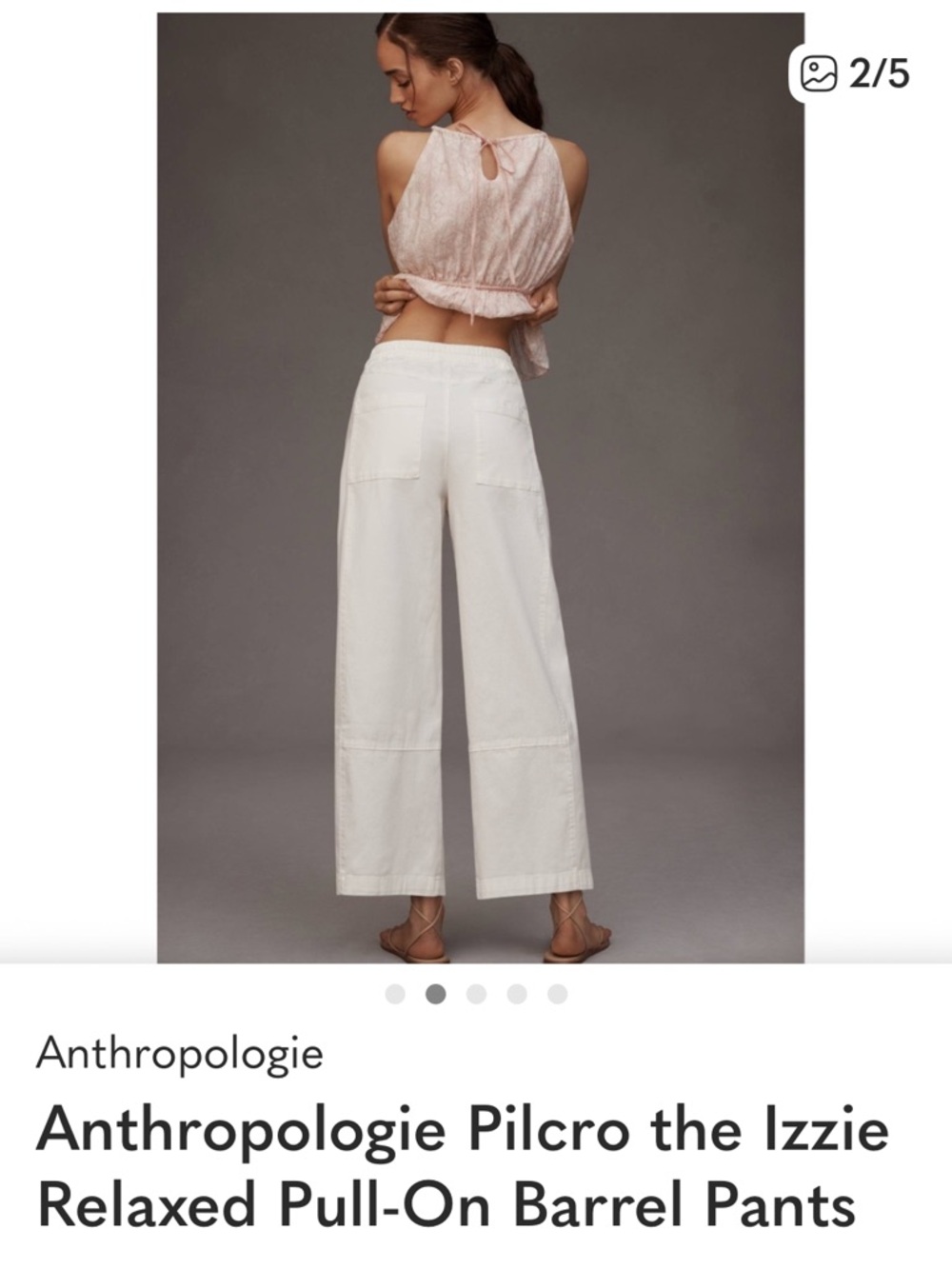 Anthropologie Pilcro Wide-Leg Pull-On Pants in White